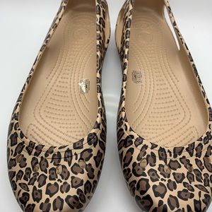 Crocs Leopard print flats